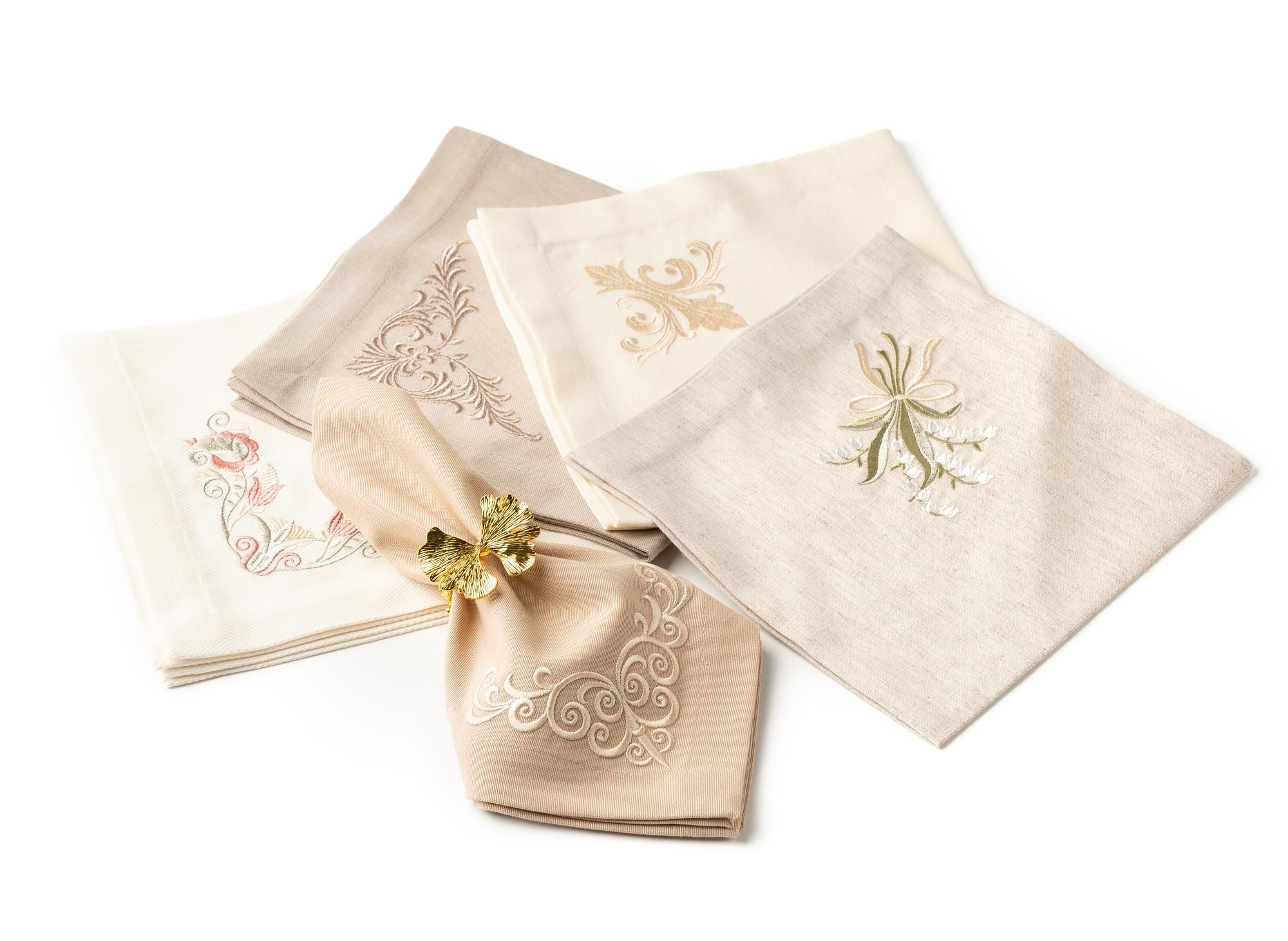 monogram embroidery on linen handkerchief