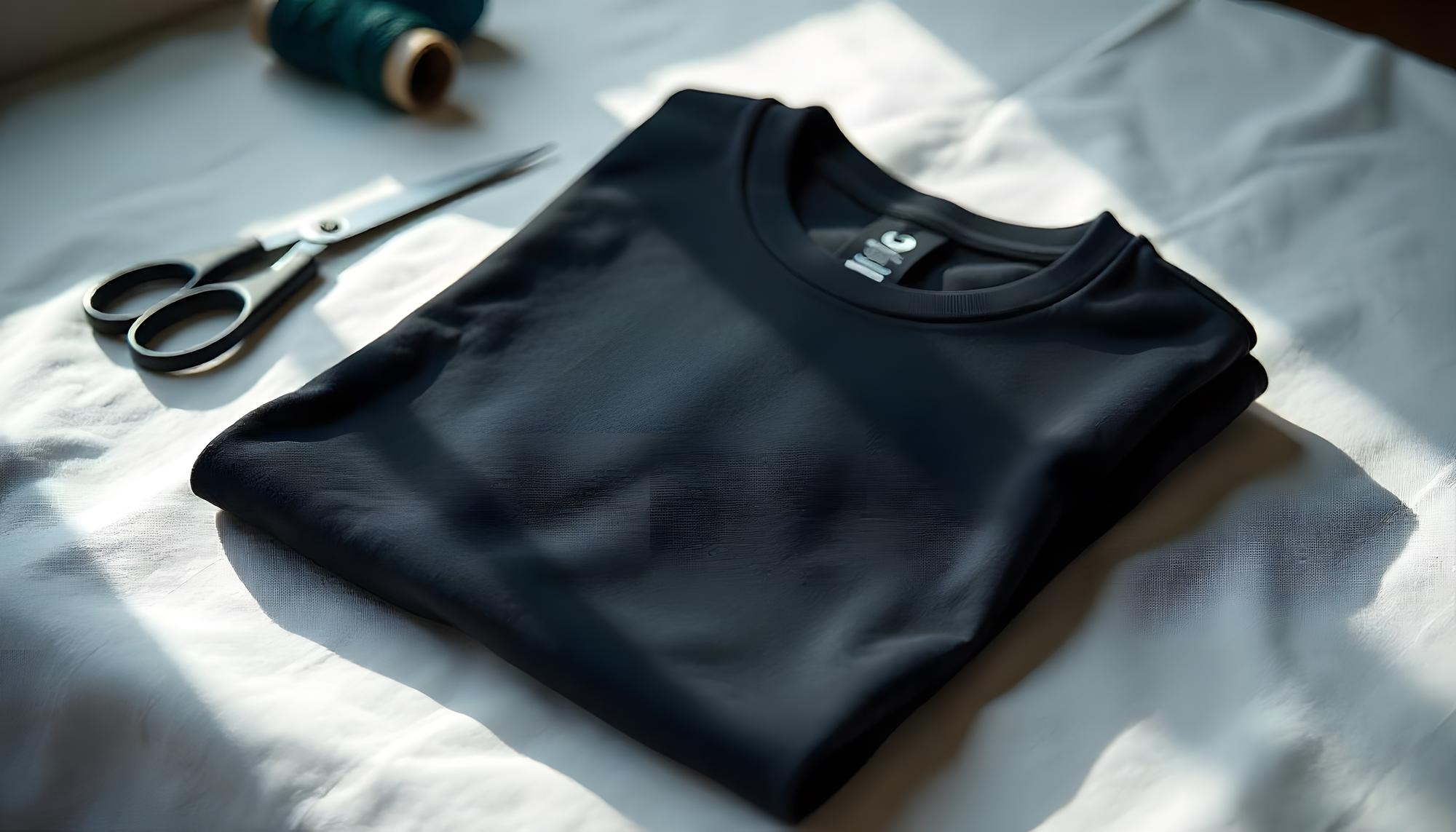 plain cotton tee before bespoke embroidery
